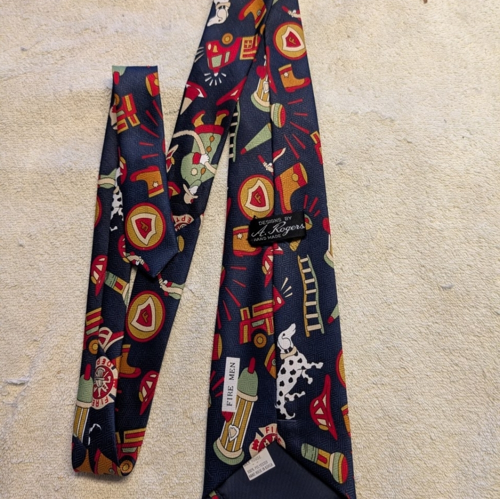 A. Rogers Fire Men Tie Dalmation Dog Hand Made. 54in Long